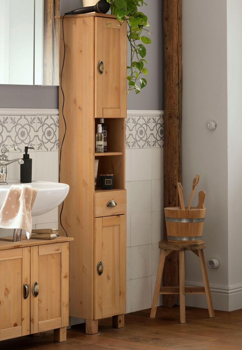 Stāvošs vannas skapītis Serelbu 107 (Gaiši brūns)