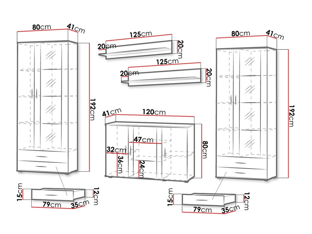 Viesistabas komplekts Tornola 111 (Lefkas ozols + Melns)