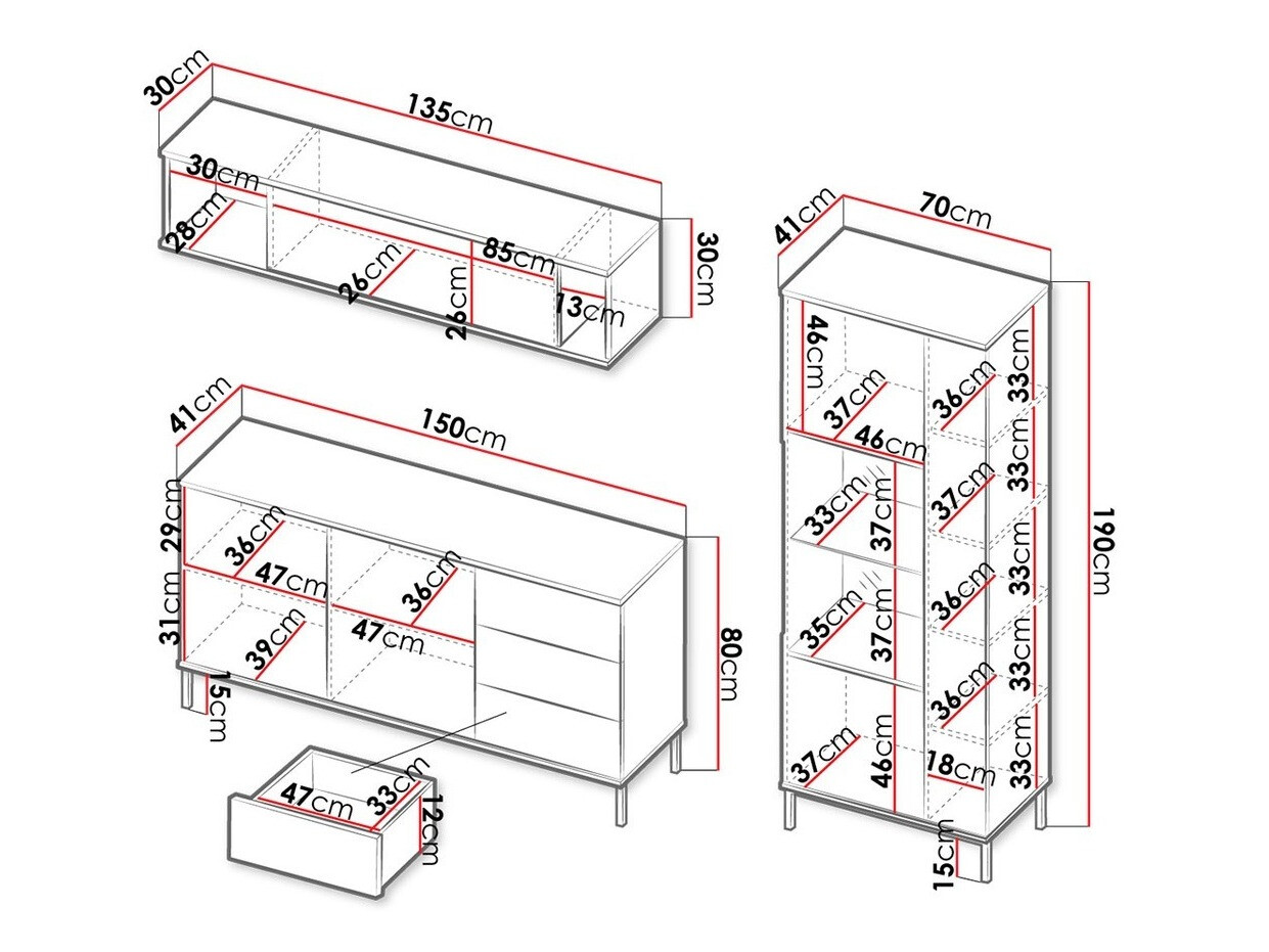 Набор для гостиной Lomsore 110 (Белый)
