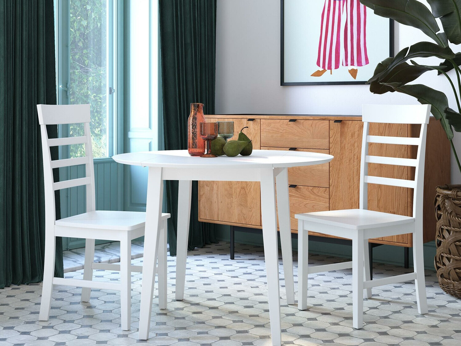 Обеденный гарнитур Novogratz 165 (Белый)