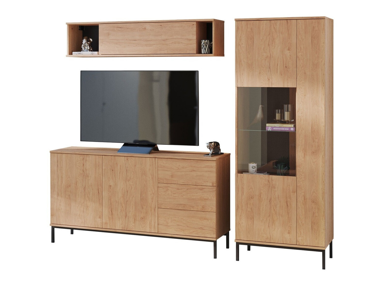 Viesistabas komplekts Lomsore 110 (Gaišs koks)