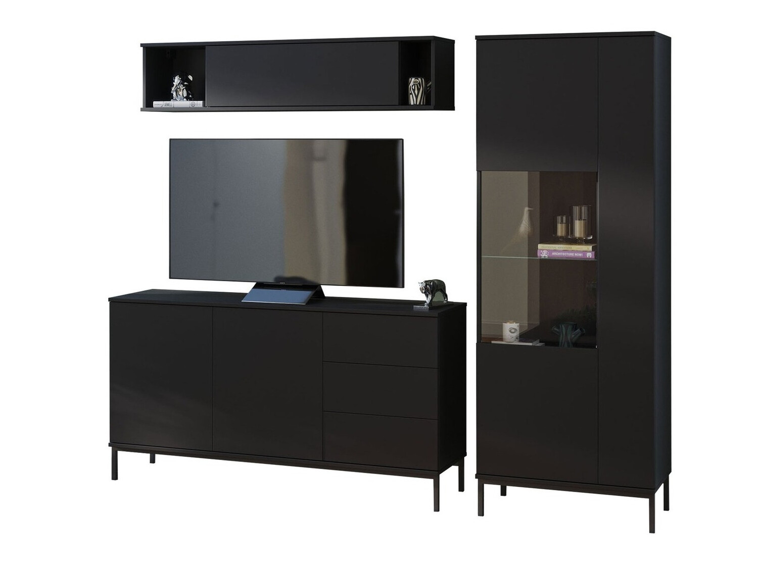 Viesistabas komplekts Lomsore 110 (Melns)