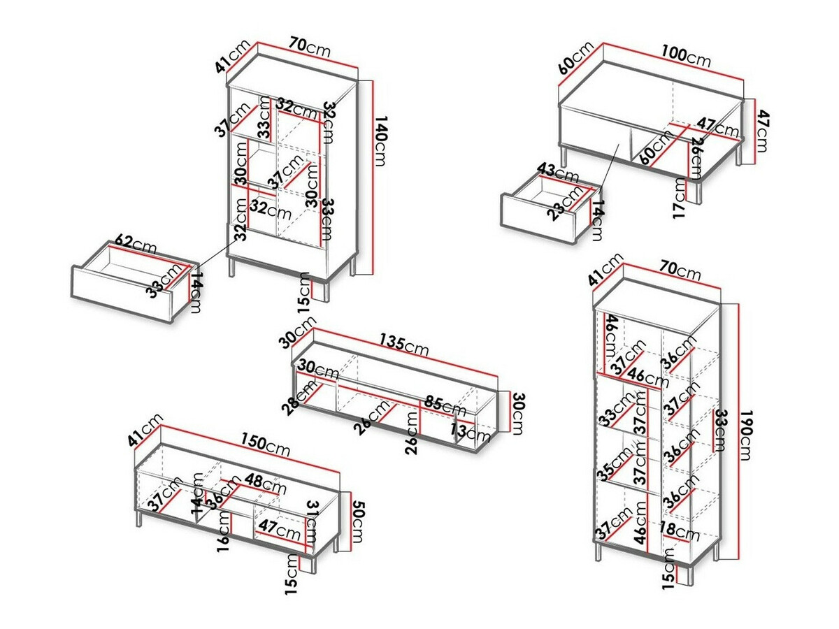Набор для гостиной Lomsore 108 (Чёрный)