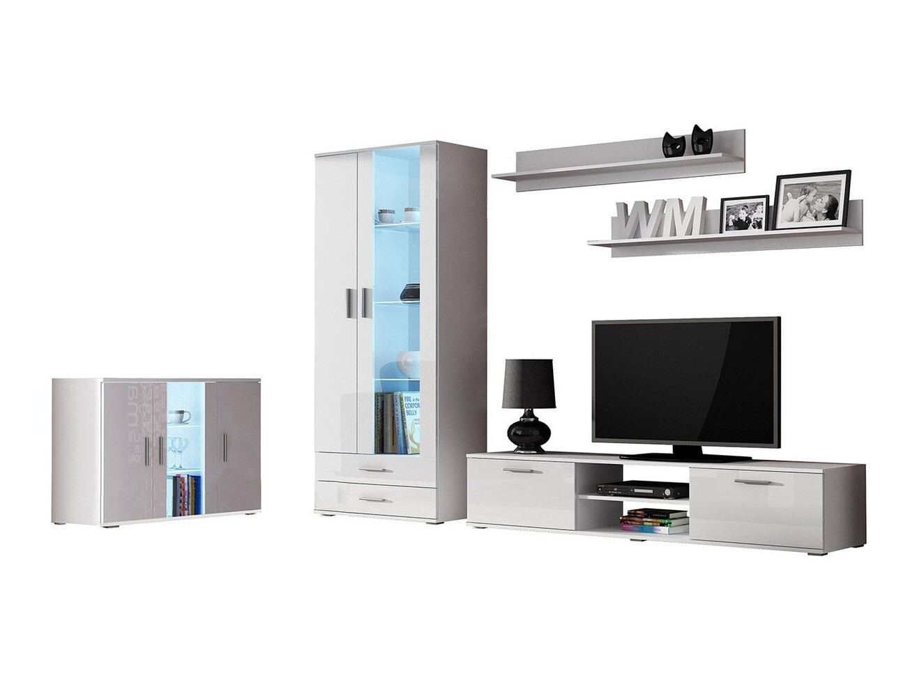 Набор для гостиной Tornola 116 (Белый + Глянцевый белый)