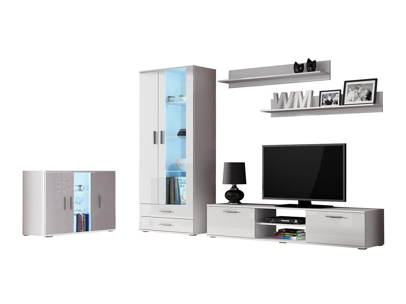 Набор для гостиной Tornola 116 (Белый + Глянцевый белый)