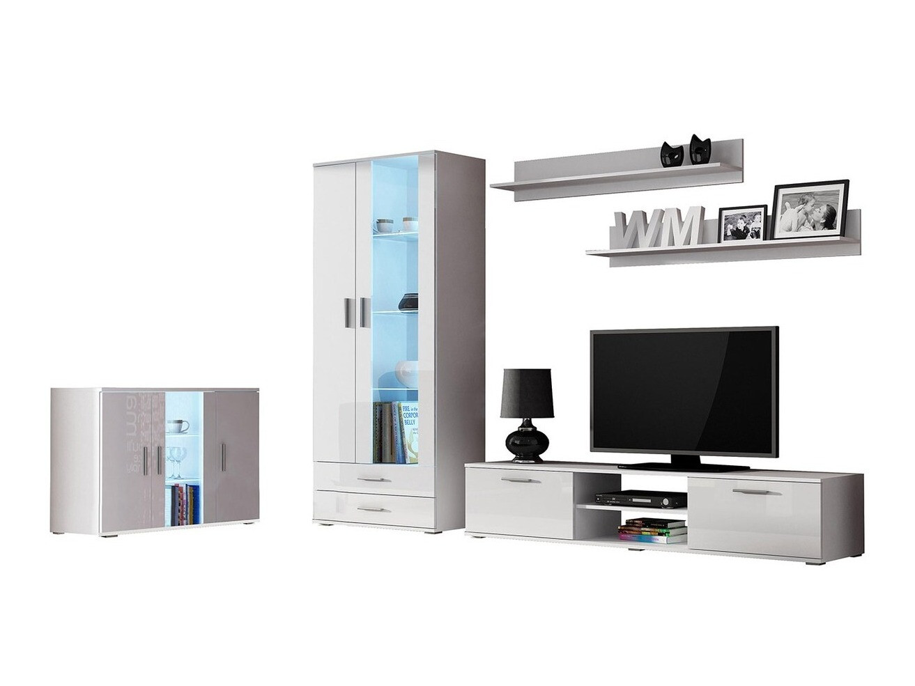 Набор для гостиной Tornola 116 (Белый + Глянцевый белый)