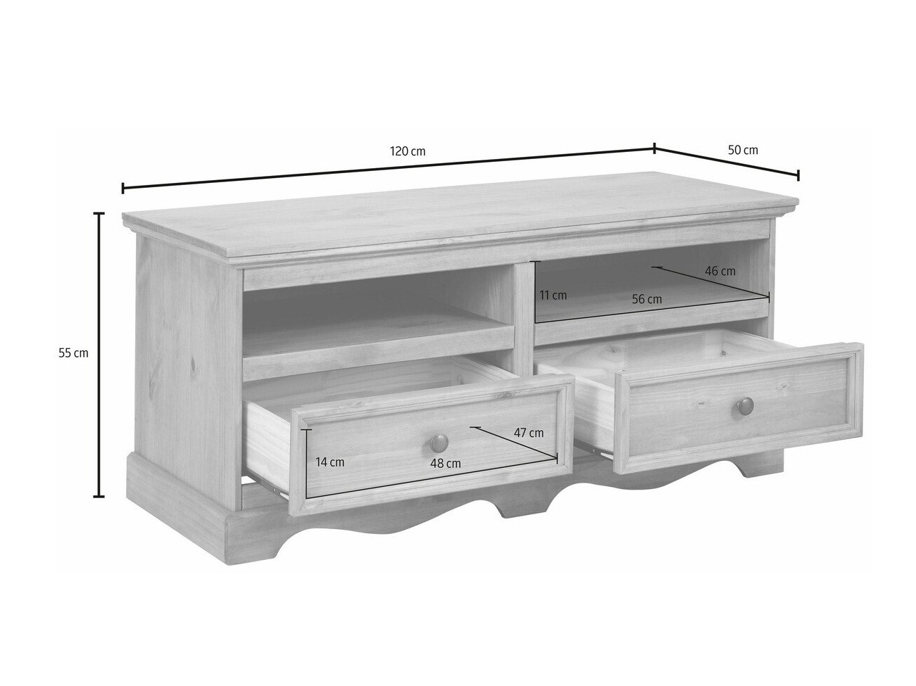 TV galds Fentivo 102 (Balts)