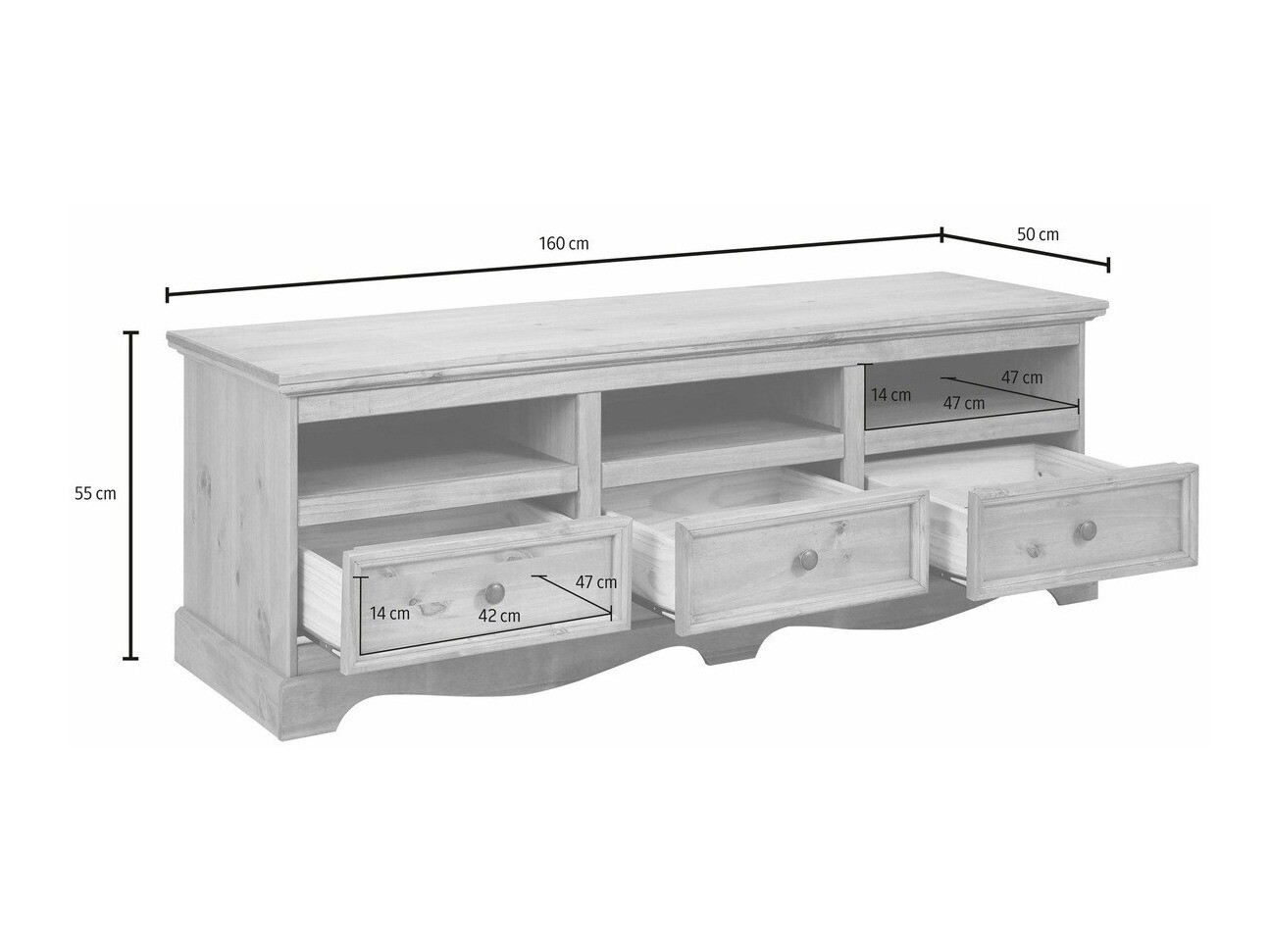TV galds Fentivo 103 (Balts + Medus ozols)