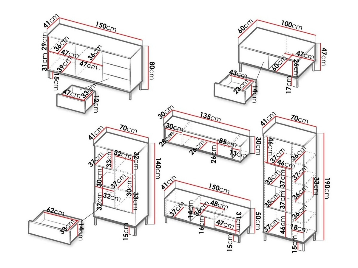Viesistabas komplekts Lomsore 107 (Melns)