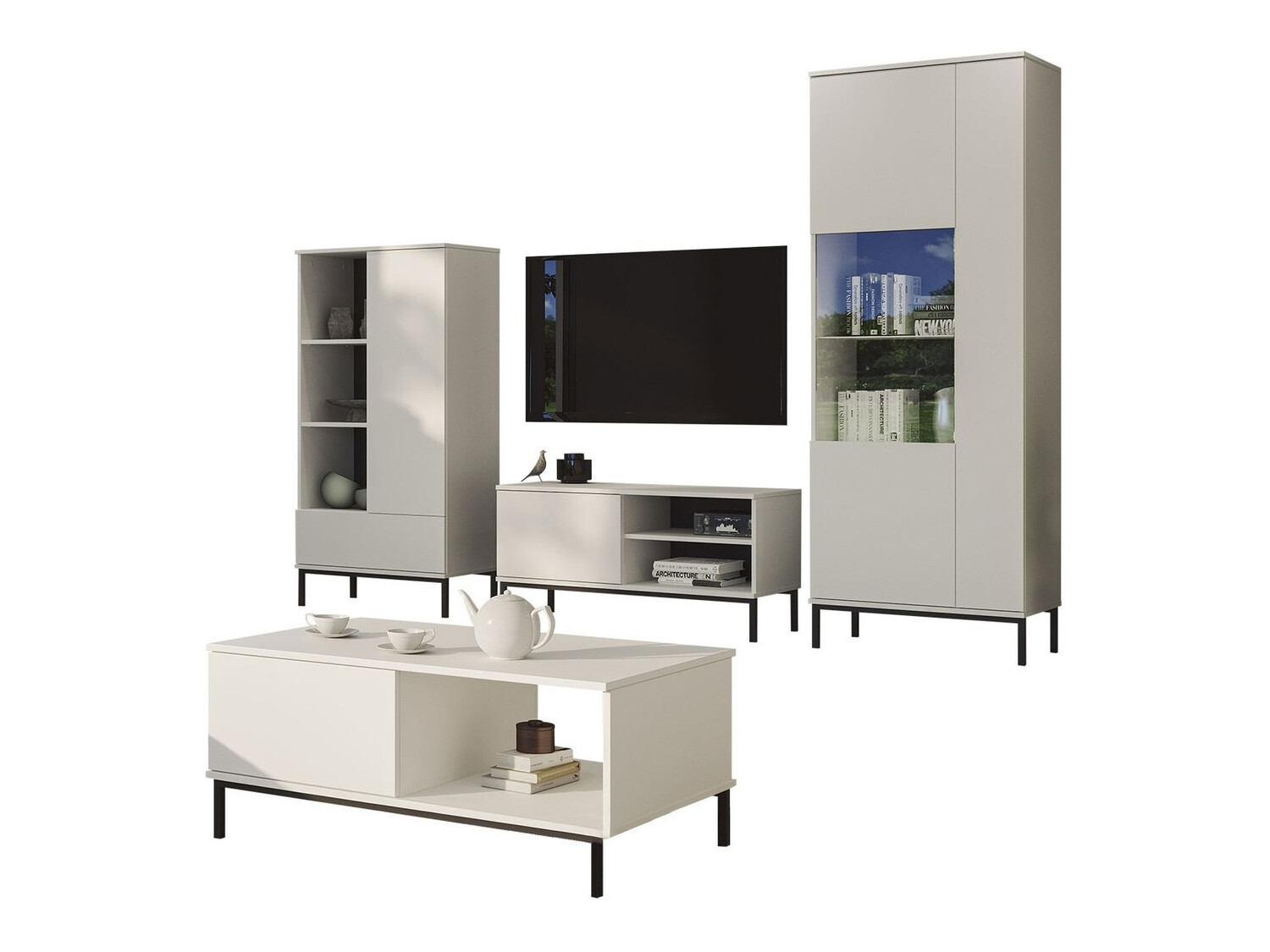 Viesistabas komplekts Lomsore 109 (Balts)