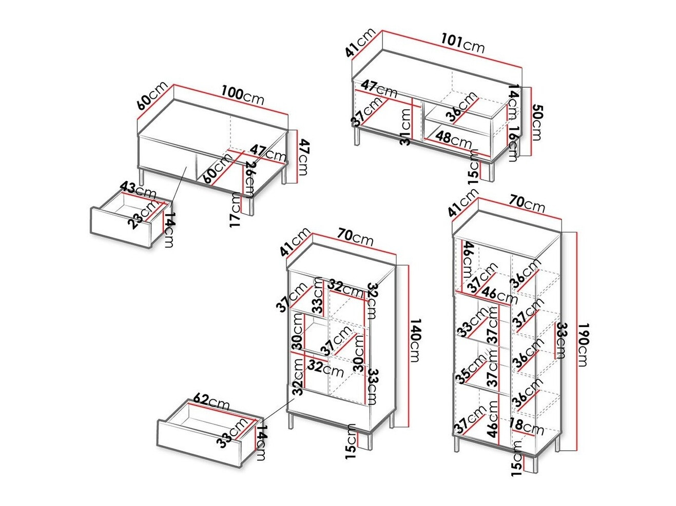 Viesistabas komplekts Lomsore 109 (Balts)