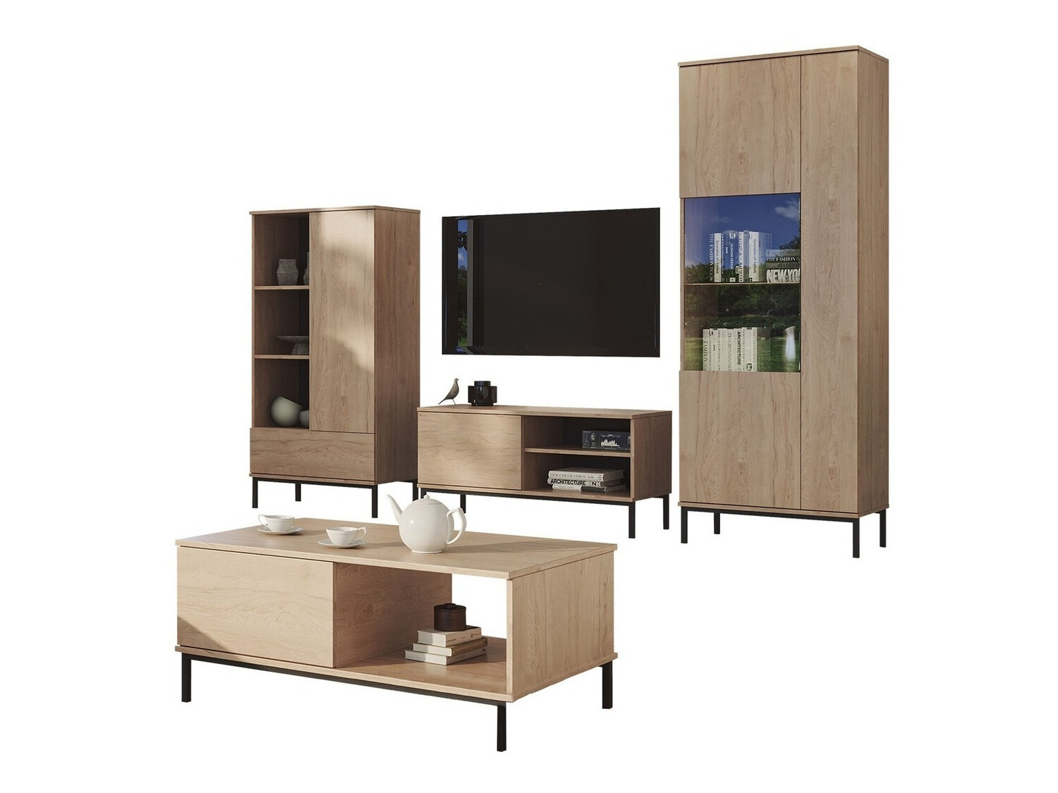 Viesistabas komplekts Lomsore 109 (Gaišs koks)