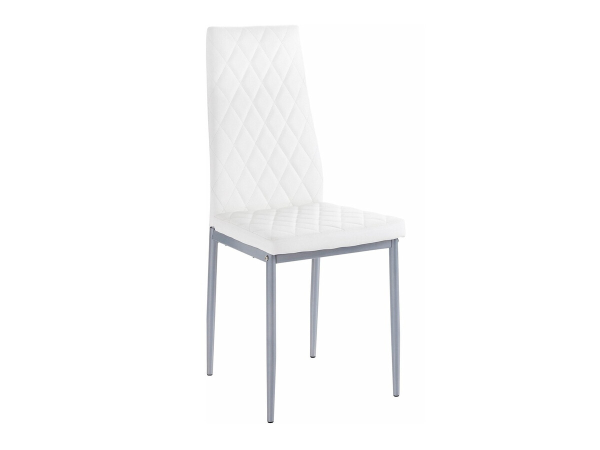 Ēdamistabas komplekts Denton 599 (Balts + Sudraba)