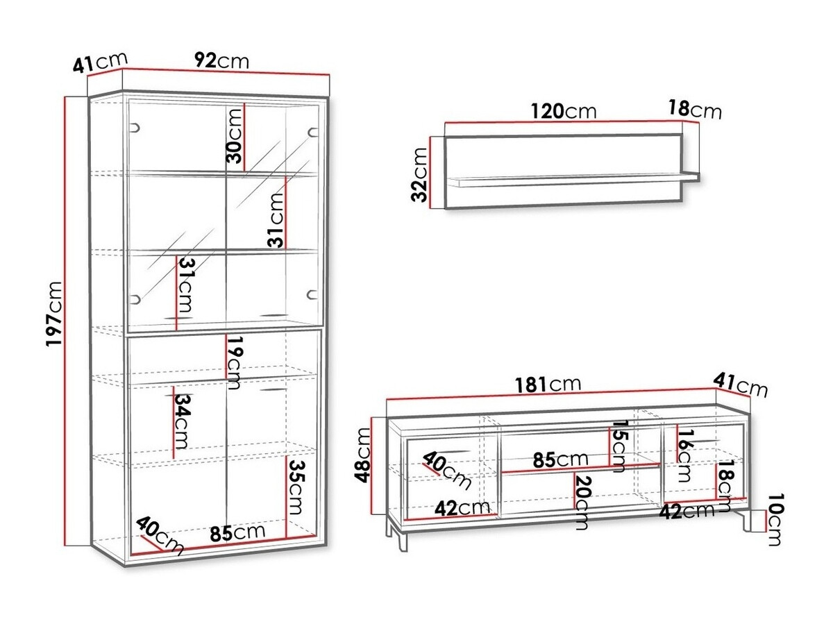 Набор для гостиной Etrmoni 119 (Светлое дерево + Дуб)
