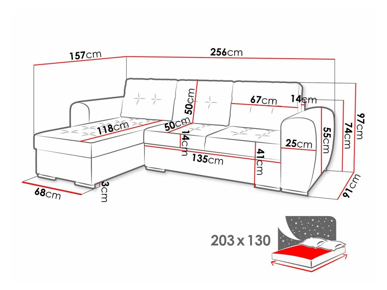 Stūra dīvāns Muncie 109 (Manila 18)