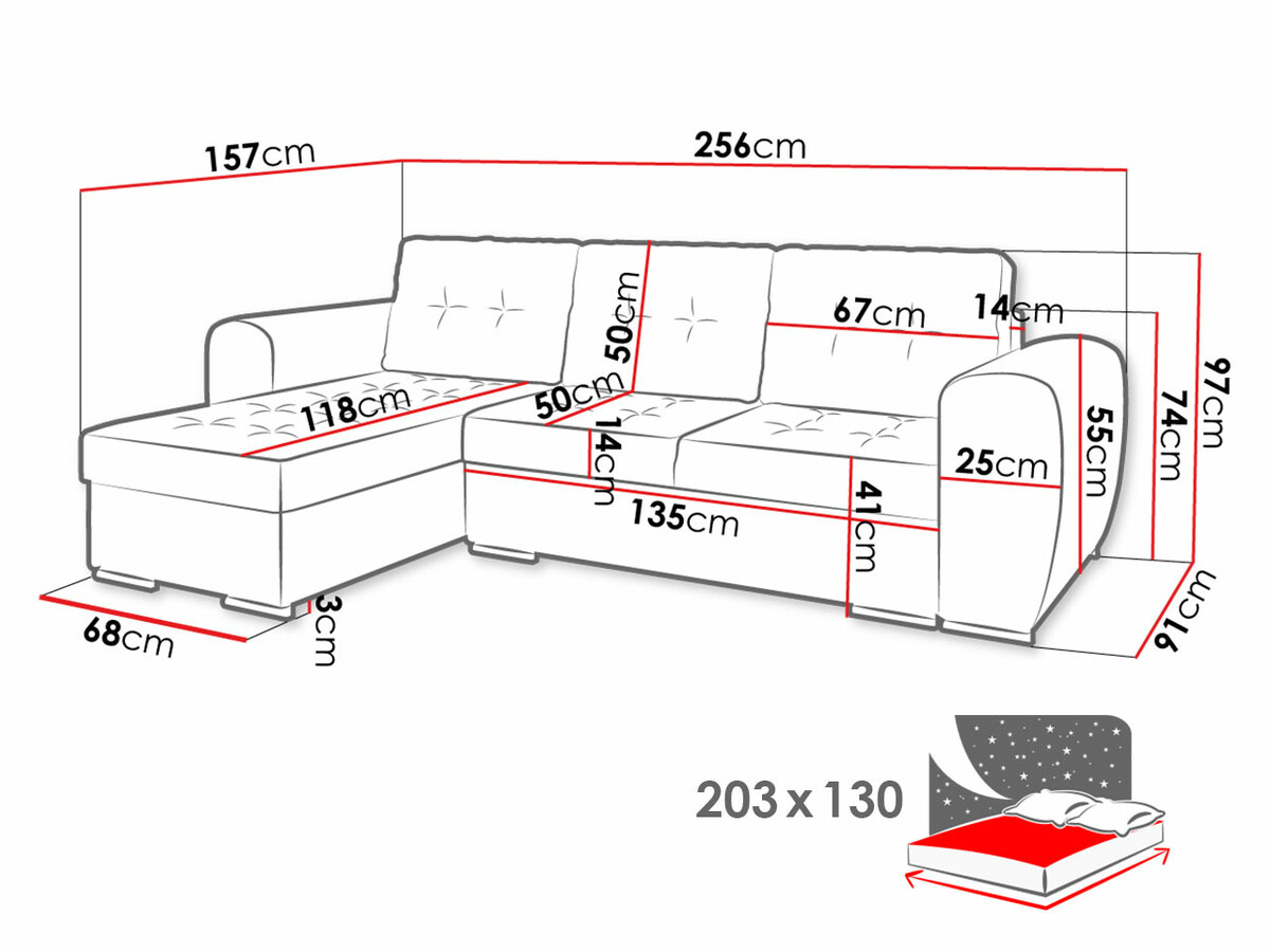Stūra dīvāns Muncie 109 (Monolith 09)