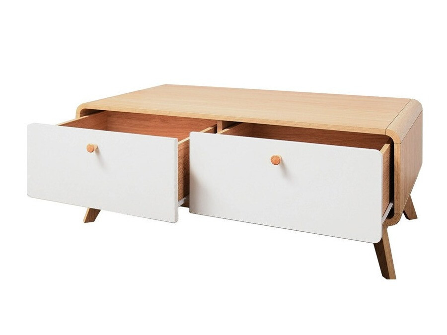 Žurnālu galdiņš Elbtena 100 (Ozols + Balts)