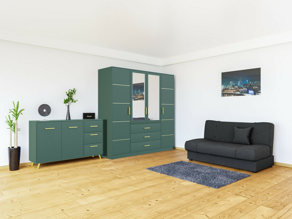 Kumode Dortivu 118 (Zaļš + Zelta)