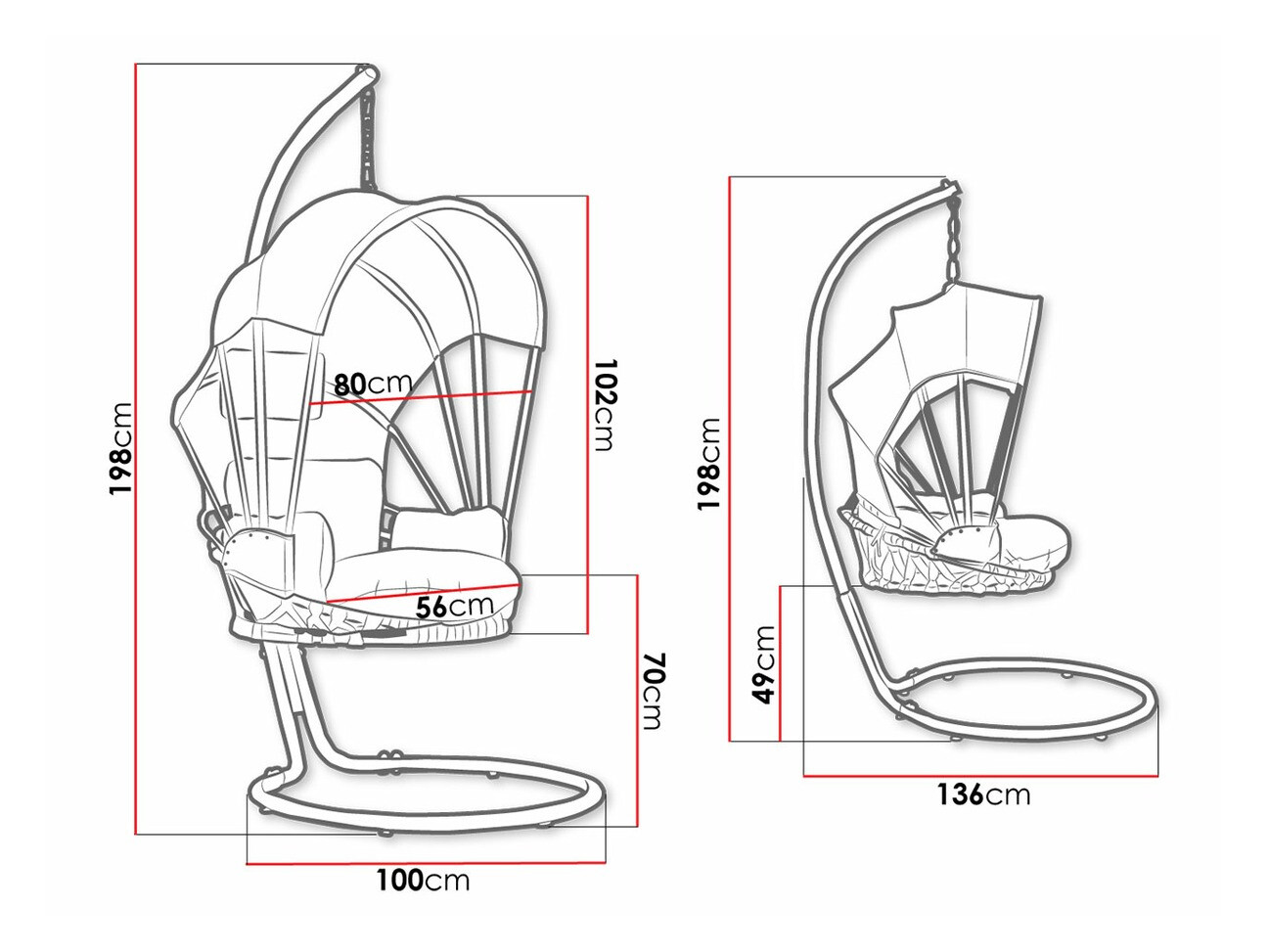 Piekaramais krēsls Comfivo 317