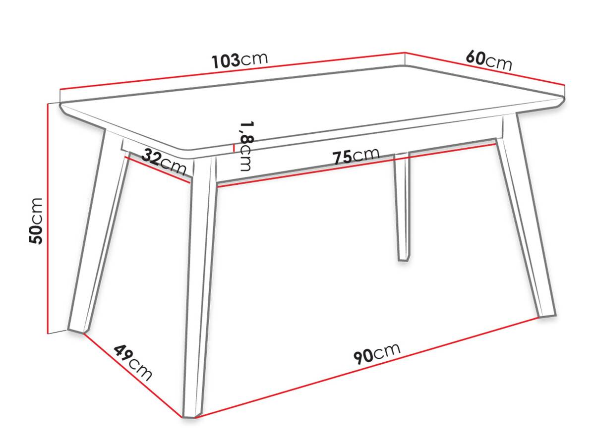 Žurnālu galdiņš Racine 116 (Melns)