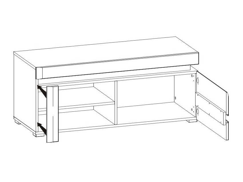 TV galds Revelmi 100 (Glancēts balts + Balts)