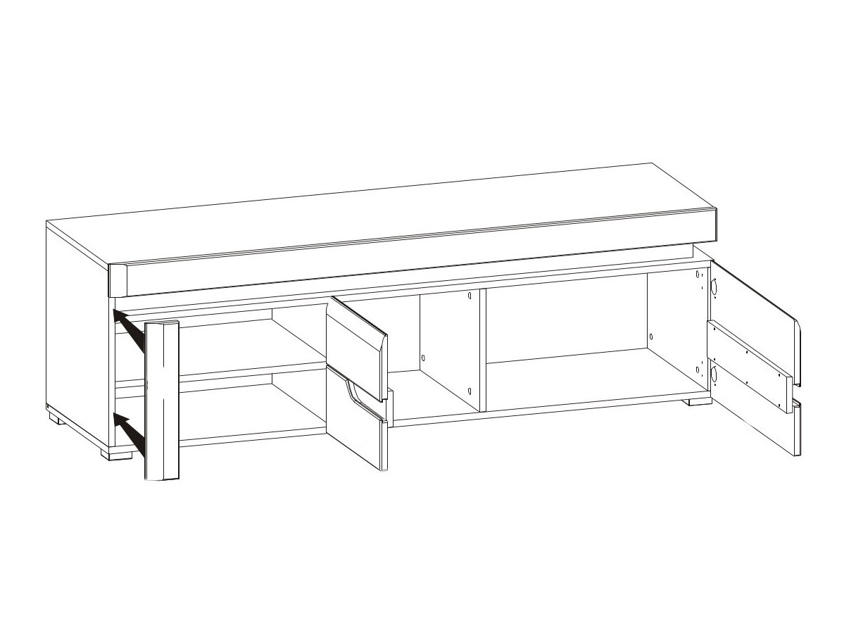 TV galds Revelmi 101 (Glancēts balts + Balts)
