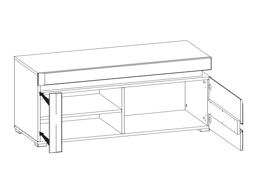 ТВ тумба Revelmi 100 (Дуб + Глянцевый белый)