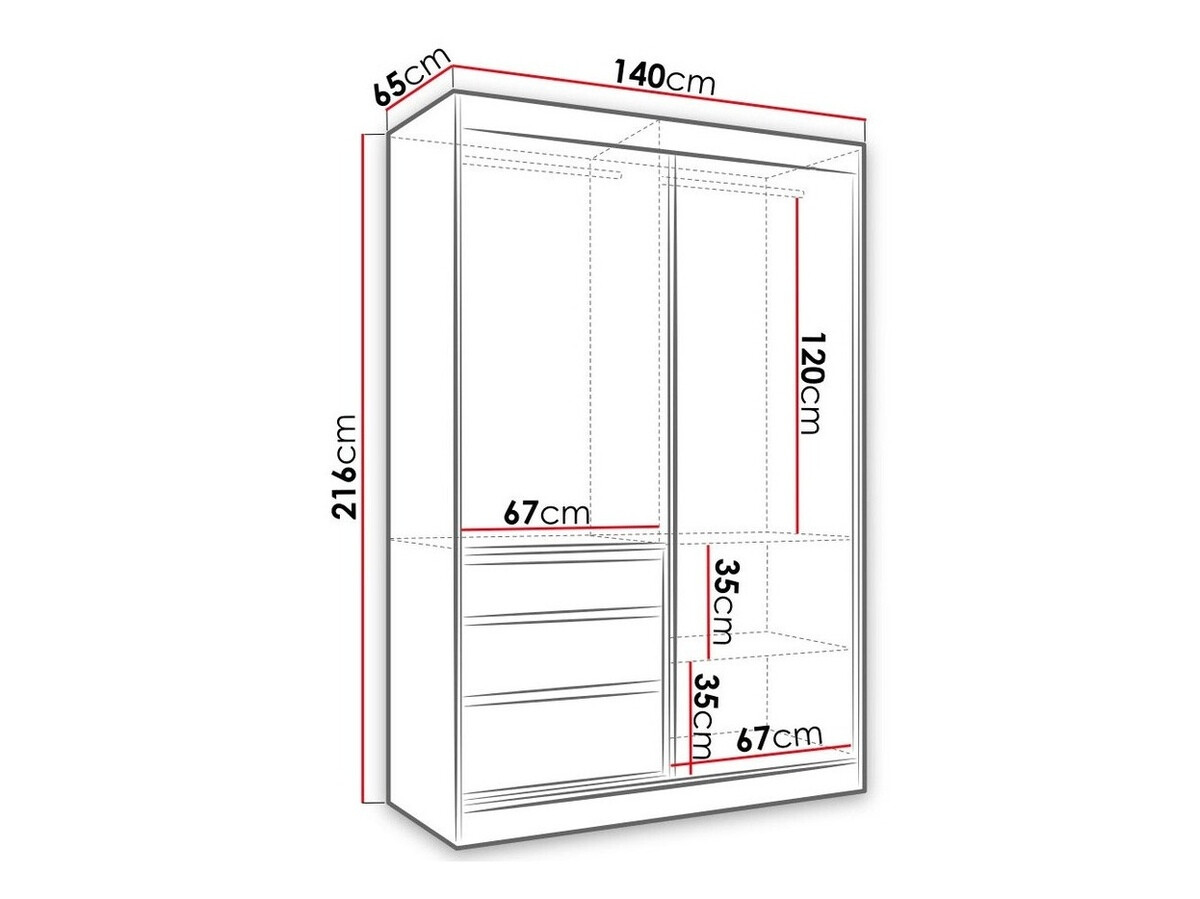 Шкаф Toledo 115 (Дуб лефкас + Матовый черный)
