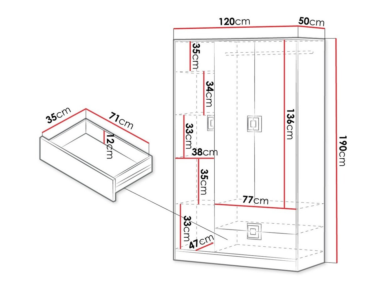 Шкаф Tolfere 103 (Светлый дуб + Белый + Бирюзовый)