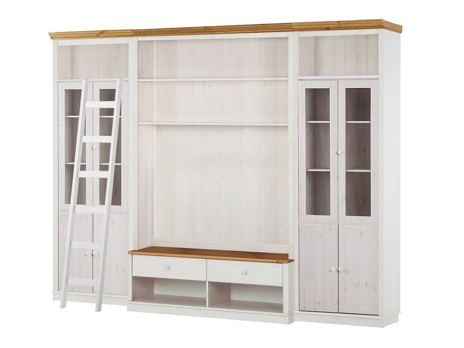 Viesistabas komplekts Saltoro 128 (Balts + Medus ozols)