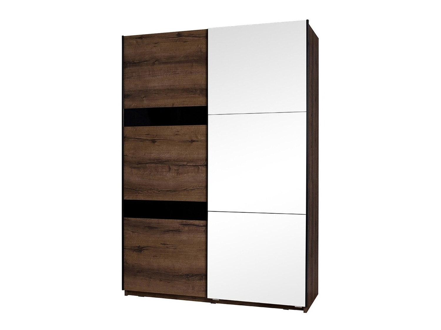 Шкаф Fivelbo 109 (Монастырский дуб + Глянцевый черный)