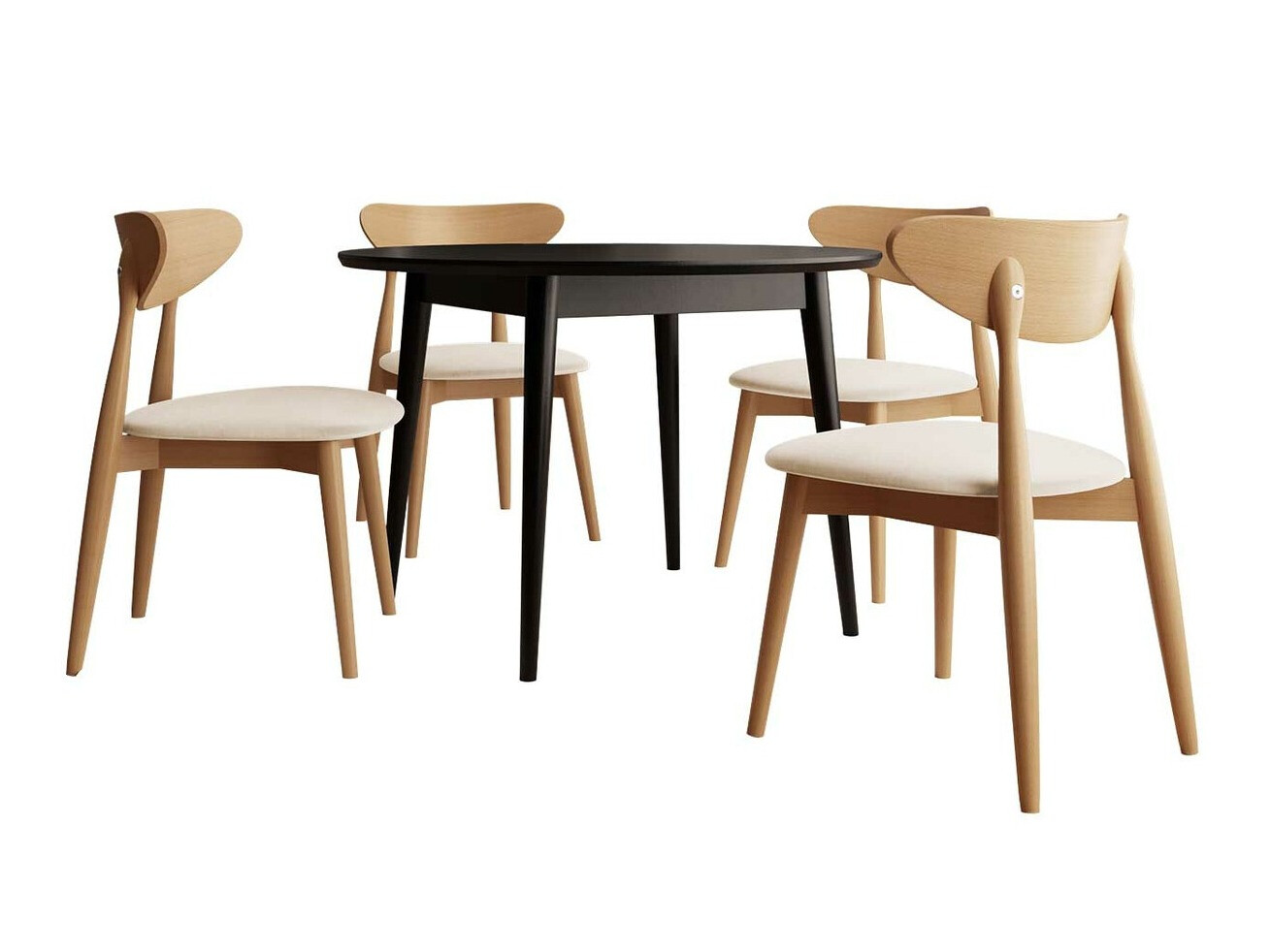 Ēdamistabas komplekts Racine 134 (Melns)