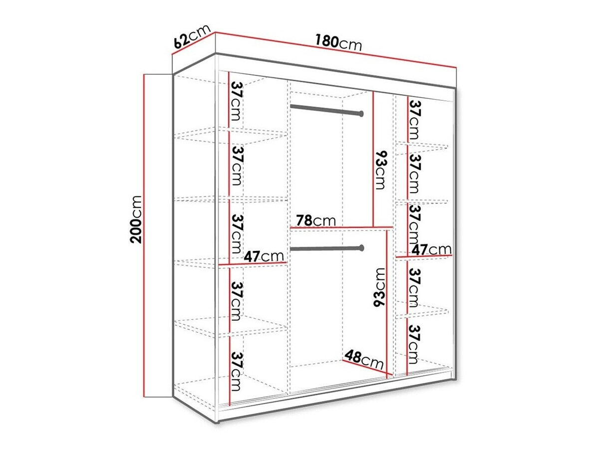 Skapis Hartford 261 (Matēts melns + Balts marmors)
