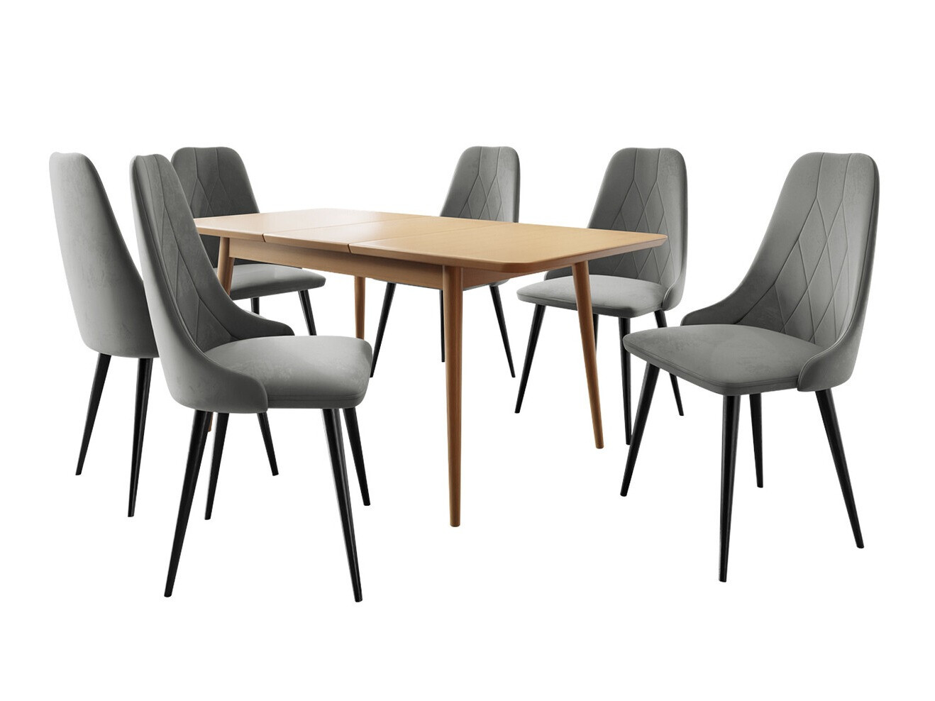 Ēdamistabas komplekts Racine 125 (Melns + Magic Velvet 2217)