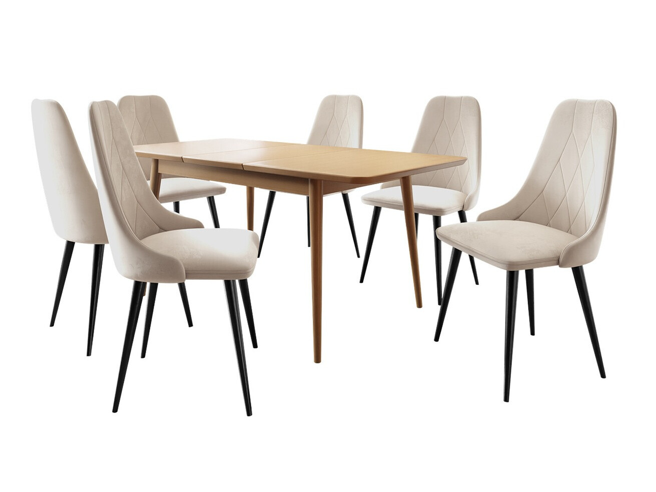 Ēdamistabas komplekts Racine 125 (Melns + Magic Velvet 2250)