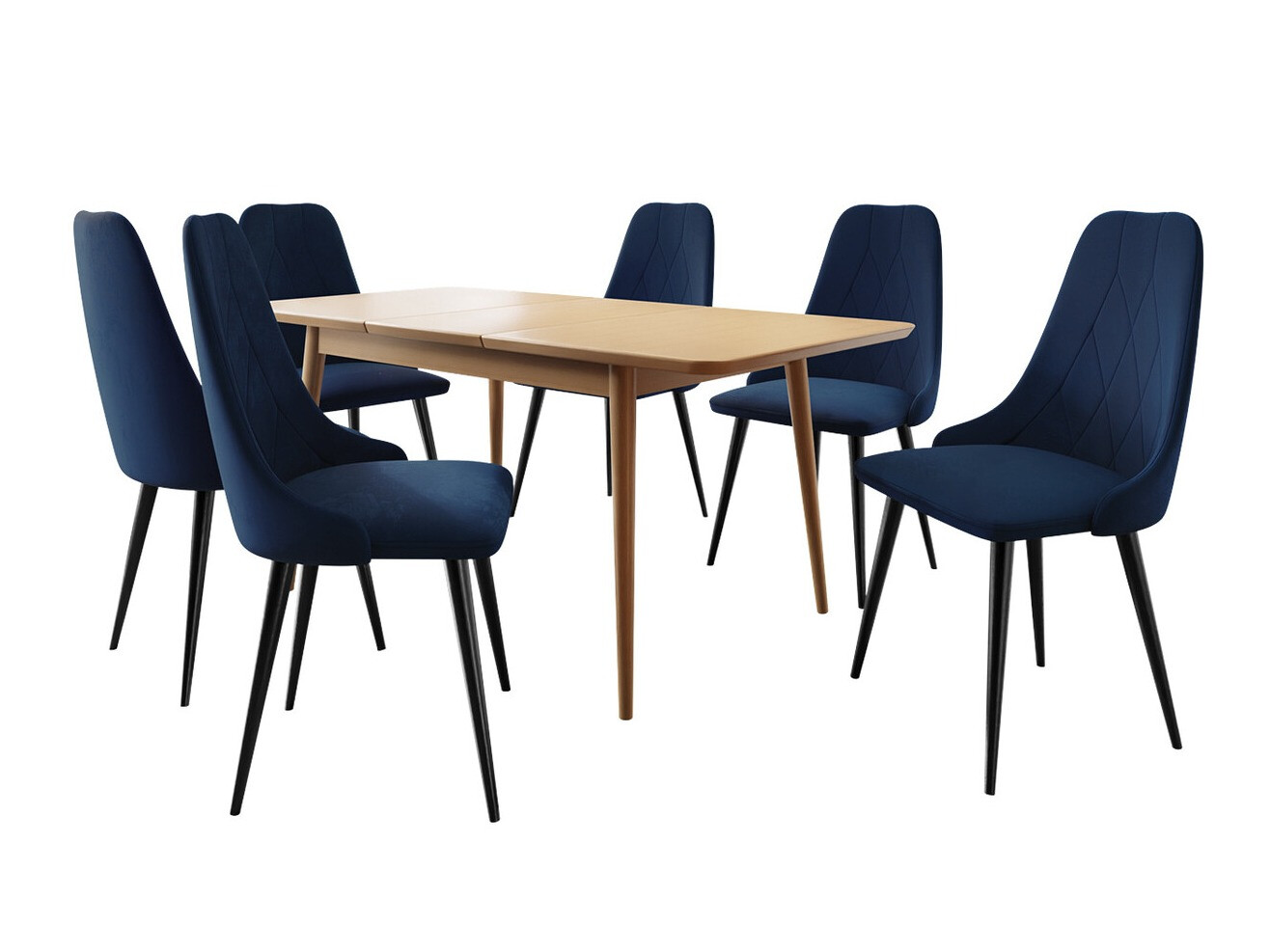 Обеденный гарнитур Racine 125 (Чёрный + Magic Velvet 2216)