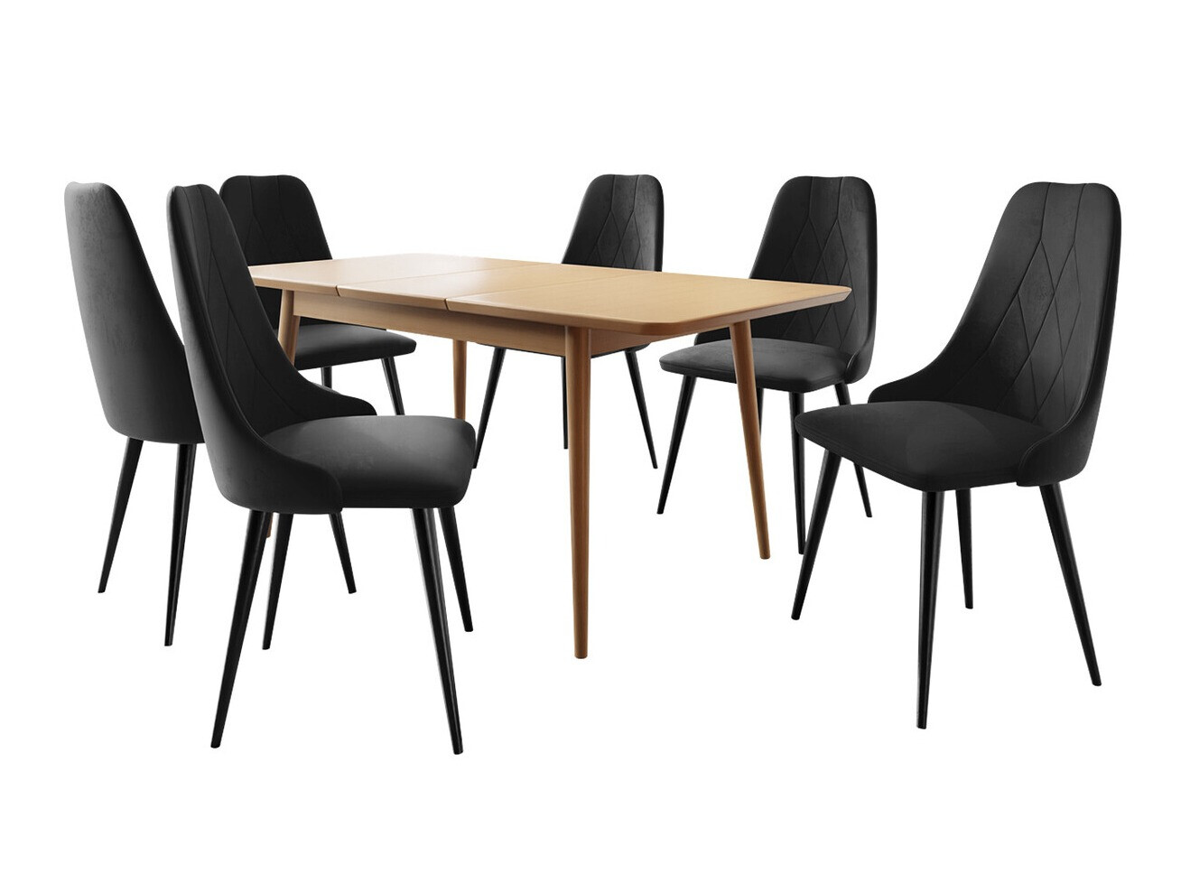 Обеденный гарнитур Racine 125 (Чёрный + Magic Velvet 2219)