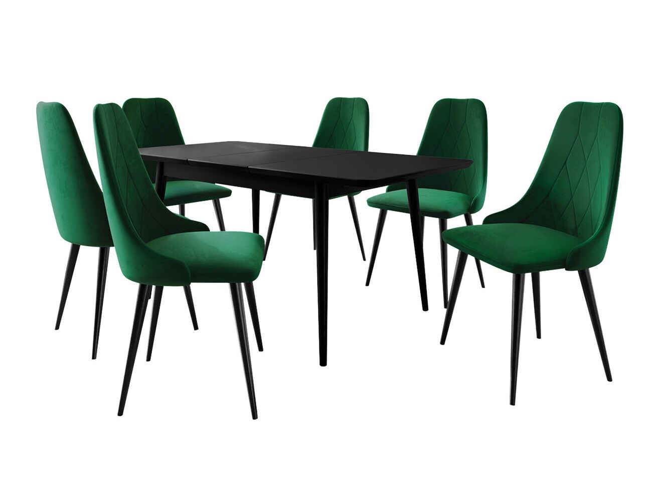 Обеденный гарнитур Racine 125 (Чёрный + Magic Velvet 2225)