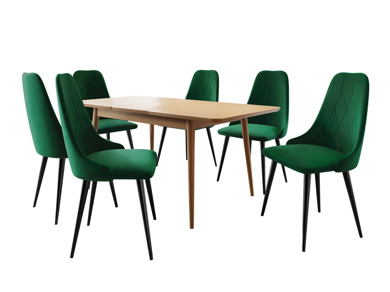 Обеденный гарнитур Racine 125 (Чёрный + Magic Velvet 2225)