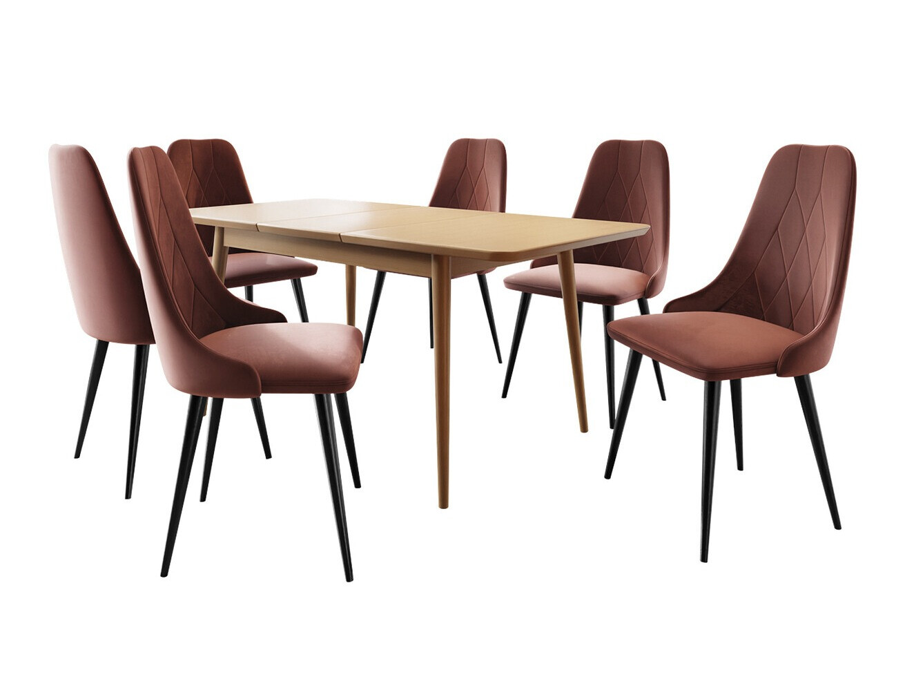 Обеденный гарнитур Racine 125 (Чёрный + Magic Velvet 2258)