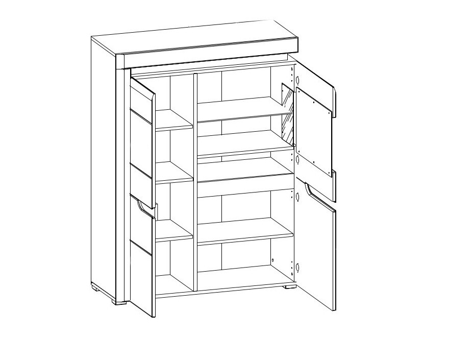 Шкафчик Revelmi 104 (Дуб + Глянцевый белый)