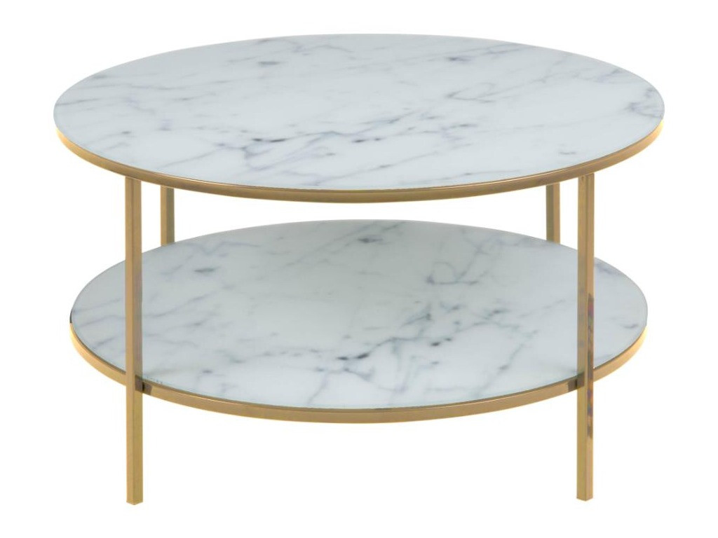 Журнальный столик Norsica 554 (Золотой + Белый мрамор)