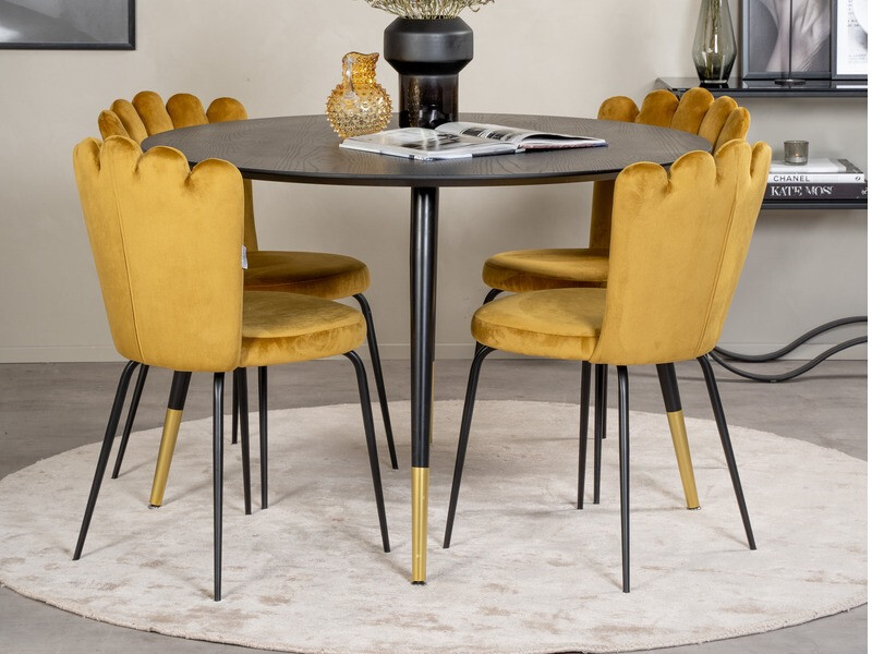 Galds Dallas 104 (Melns + Misiņš)