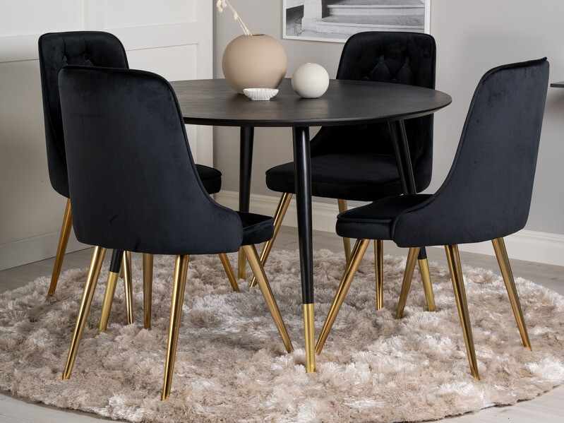 Galds Dallas 104 (Melns + Misiņš)