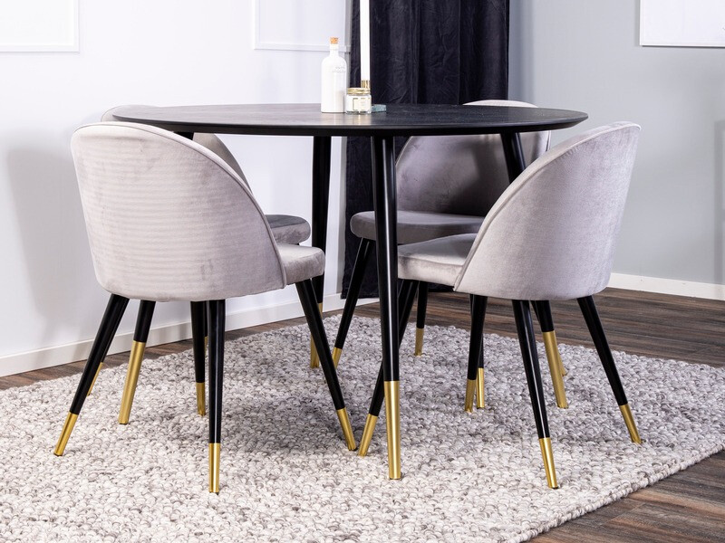 Galds Dallas 104 (Melns + Misiņš)