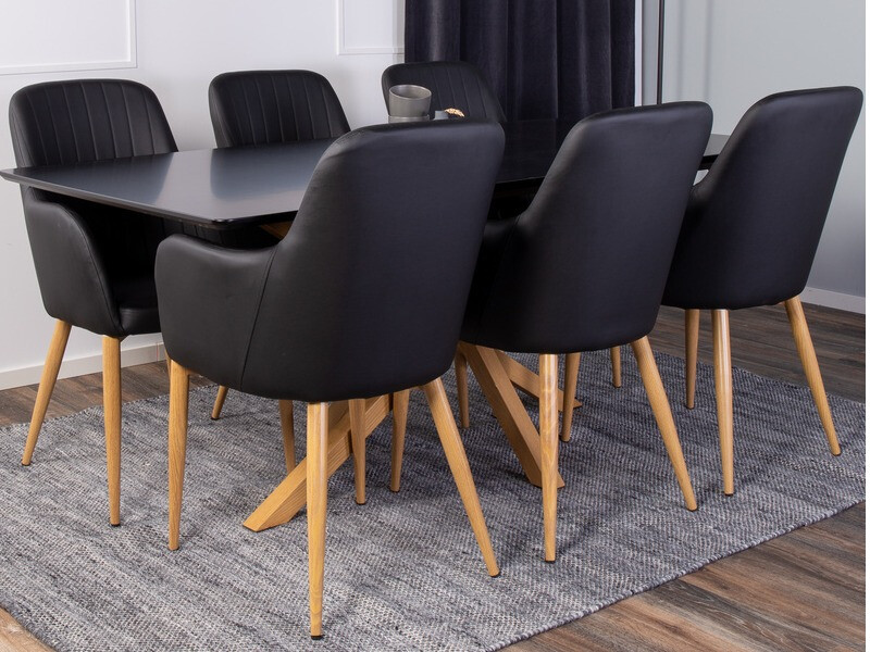 Galds Dallas 193 (Melns + ozols)