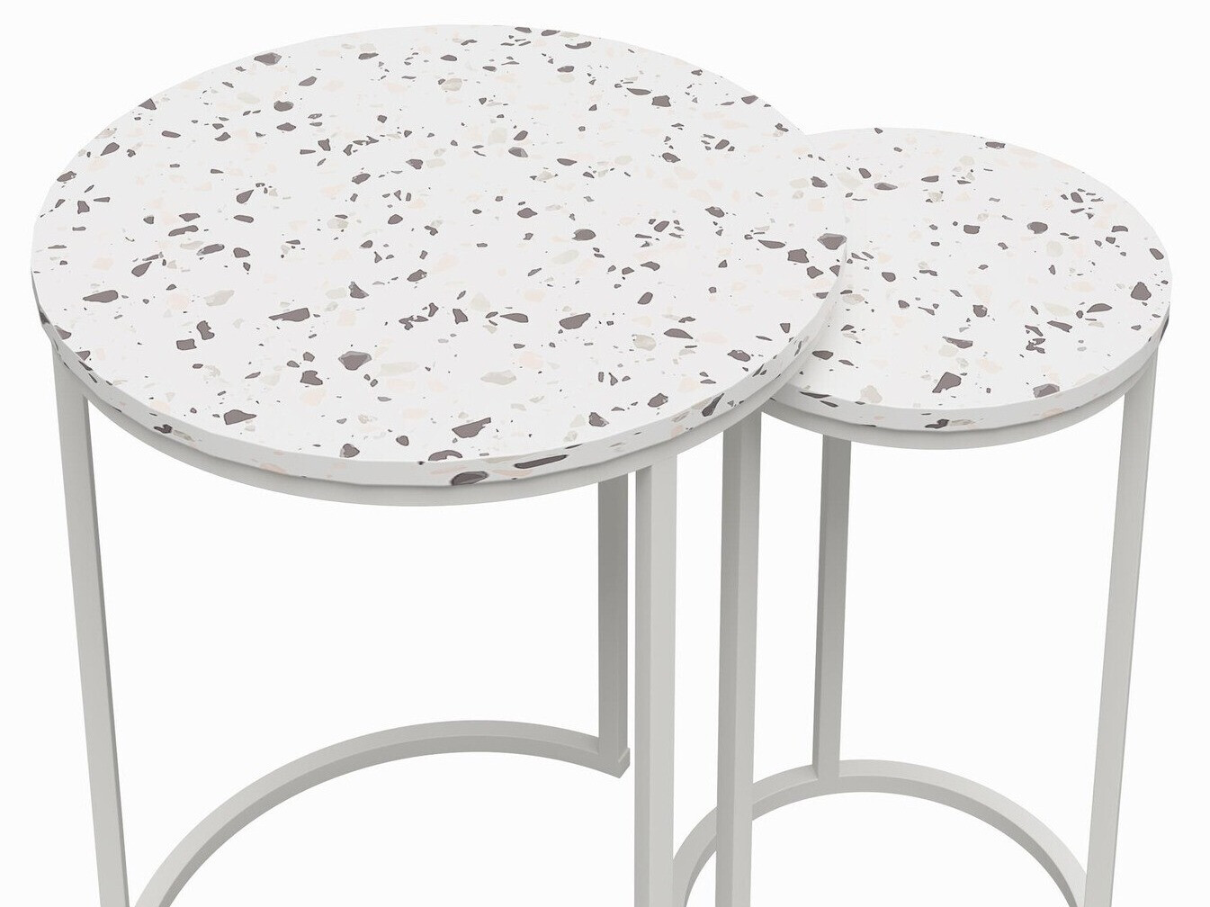 Kafijas galdiņu komplekts CosmoLiving by Cosmopolitan 121 (Terazzo + Balts)