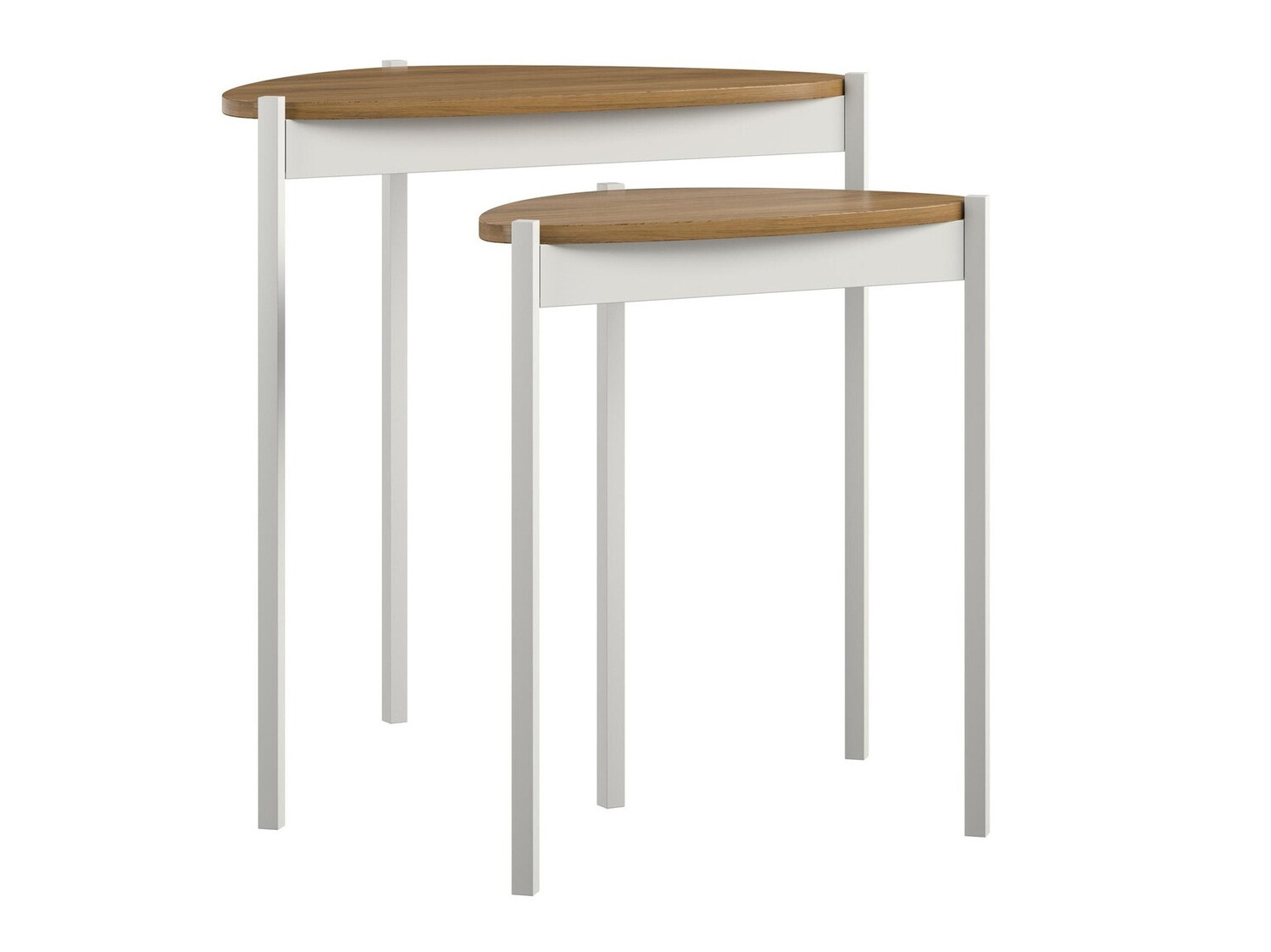 Kafijas galdiņu komplekts Novogratz 154 (Balts + Riekstkoks)