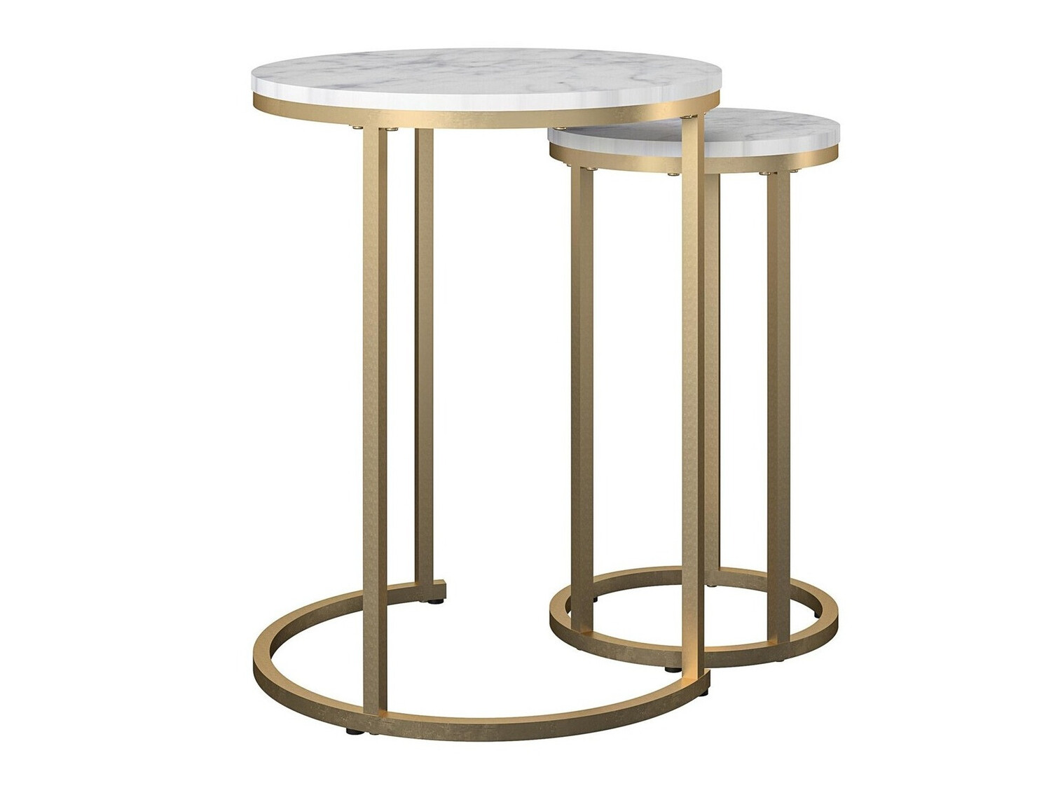 Комплект кофейных столиков CosmoLiving by Cosmopolitan 121 (Белый мрамор + Золотой)