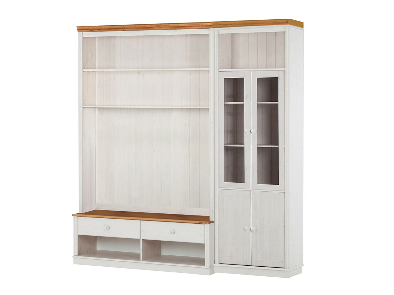 Viesistabas komplekts Saltoro 124 (Balts + Medus ozols)